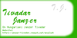 tivadar janzer business card